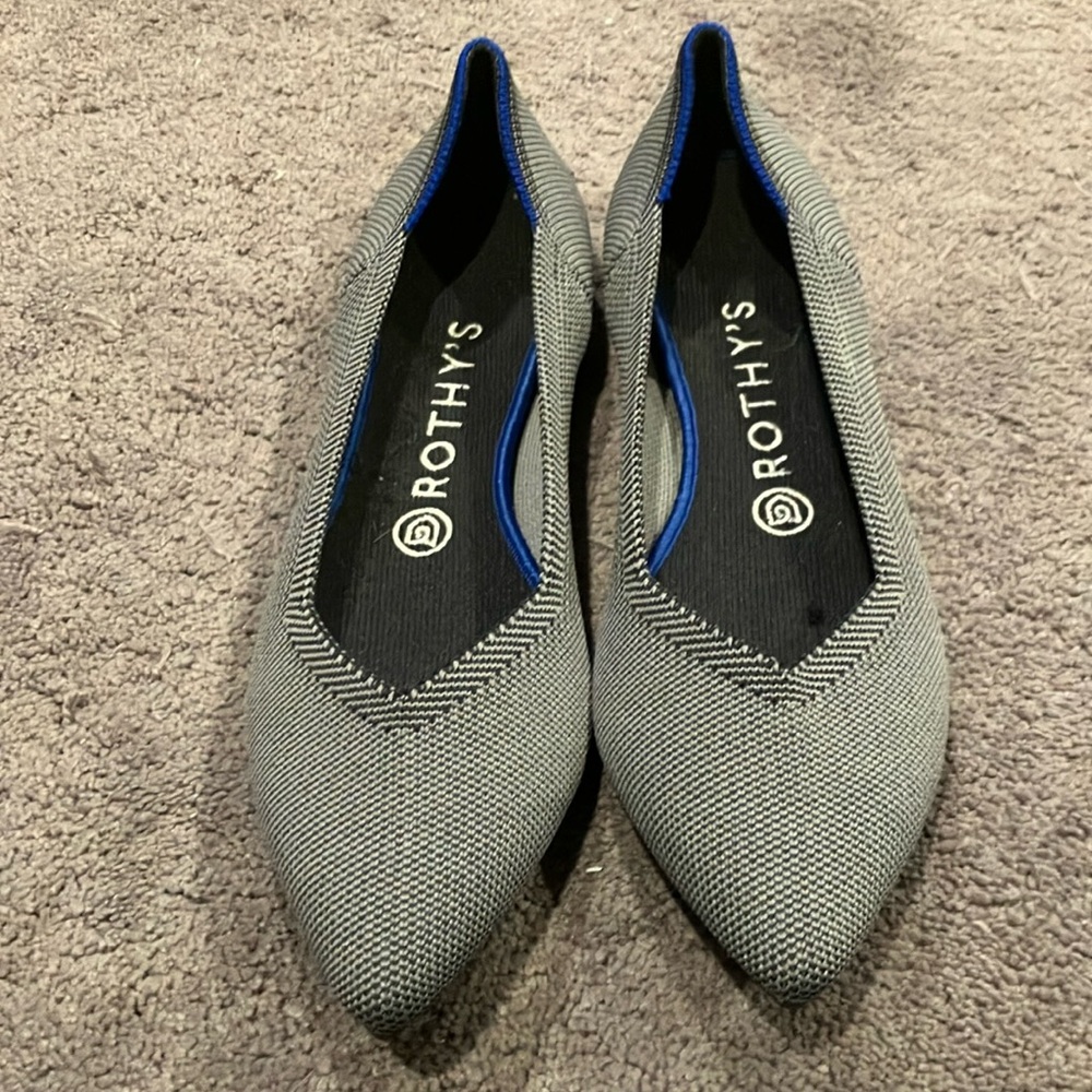 Rothys The Point Gray Flats like new!